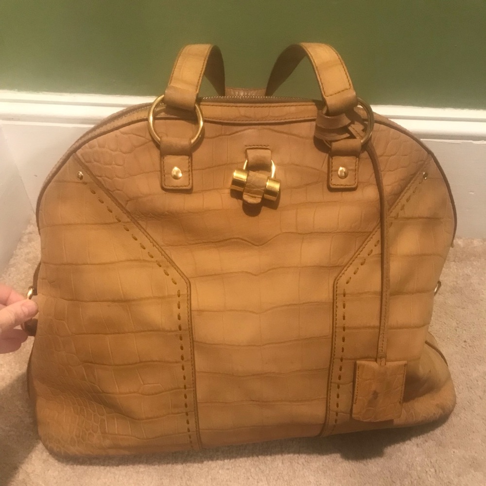 COPY - COPY - YSL Snakeskin suede satchel